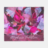 Aangepaste naam Abstract roze paarse streep maxima Fleece Deken (Voorkant (Horizontaal))