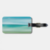 Aangepaste naam Abstract Waterverf Oceaan Horizon  Bagagelabel (Achterkant horizontaal)