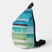 Aangepaste naam Abstract waterverf Oceaan Horizon Sling Bag (Rechterhoek)