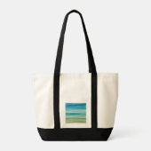 Aangepaste naam Abstract waterverf Oceaan Horizon Tote Bag (Achterkant)