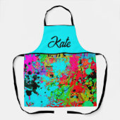 Aangepaste naam Abstracte illustratie voor kleurri Schort (Voorkant)