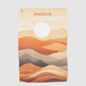 Aangepaste naam Abstracte landschapsillustratie Golfhanddoek (Voorkant)