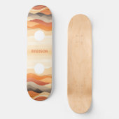 Aangepaste naam Abstracte landschapsillustratie Persoonlijk Skateboard (Voorkant)