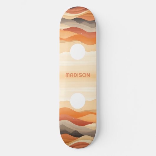 Aangepaste naam Abstracte landschapsillustratie Persoonlijk Skateboard (Voorkant)