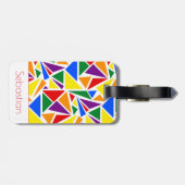 Aangepaste naam Abstracte LGBTQ Rainbow Pride kleu Bagagelabel (Achterkant horizontaal)