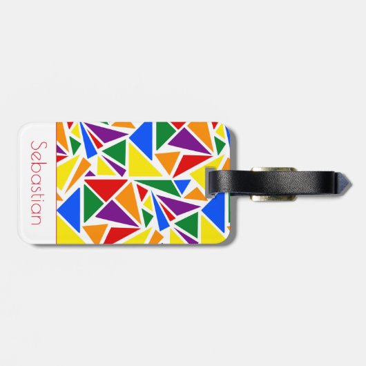 Aangepaste naam Abstracte LGBTQ Rainbow Pride kleu Bagagelabel (Achterkant horizontaal)