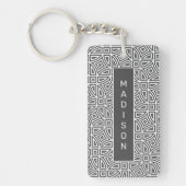 Aangepaste naam Abstracte patroonsleutelketen Sleutelhanger (Voorkant)