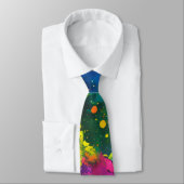 Aangepaste naam Abstracte platter Verf Cosmic Rain Stropdas (Gebonden)