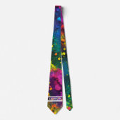 Aangepaste naam Abstracte platter Verf Cosmic Rain Stropdas (Voorkant)