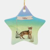 Aangepaste naam Abyssiniaanse kat Pet Keramisch Ornament (Voorkant)