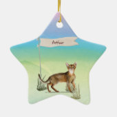 Aangepaste naam Abyssiniaanse kat Pet Keramisch Ornament (Achterkant)