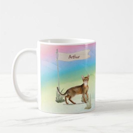 Aangepaste naam Abyssiniaanse kat Pet Koffiemok (Links)