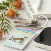 Aangepaste naam Abyssiniaanse kat Pet Sleutelhanger (Voorkant Rechts)