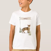 Aangepaste naam Abyssiniaanse kat Pet T-shirt (Voorkant)