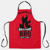 Aangepaste naam Achtertuin BBQ Grill en Bar Schort (Voorkant)