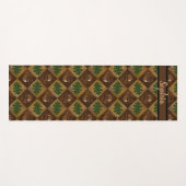Aangepaste naam Acorn en Oak Leaf Checkerboard Yogamat (Voorkant (horizontaal))