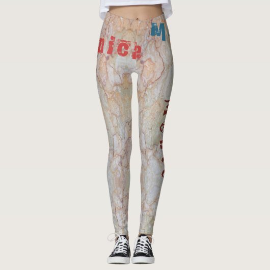 Aangepaste naam Aderen Pastel Leggings (Voorkant)