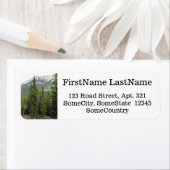 Aangepaste naam / adres + Bos- en bergscène Etiket (Insitu)