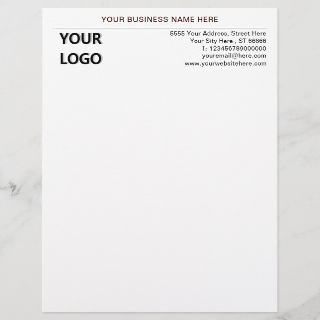 Aangepaste naam adres logo info briefpapier briefhoofd (Voorkant)