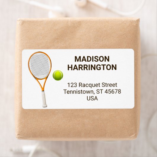 Aangepaste naam & adres Tennis Etiket (Insitu)