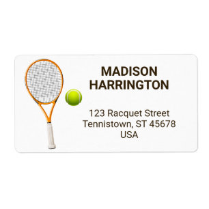 Aangepaste naam & adres Tennis Etiket