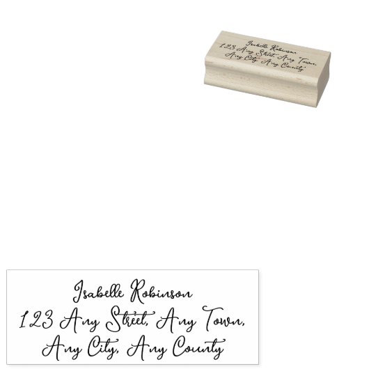 Aangepaste Naam & Adres Trouwbriefpapier Rubberstempel (Gestempeld)