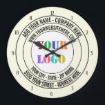 Aangepaste naam adres website promotieklok grote klok<br><div class="desc">Aangepaste kleuren / Lettertype / Grootte - Jouw tekst Logo adres website promotiestempel - persoonlijke gegevens / persoonlijke cadeautjes - Jouw naam toevoegen - Bedrijf / Adres / Logo - Foto / Website of e-mail - Telefoon of sociaal mediakanaal / meer - Resize en beweeg of verwijder en voeg elementen...</div>