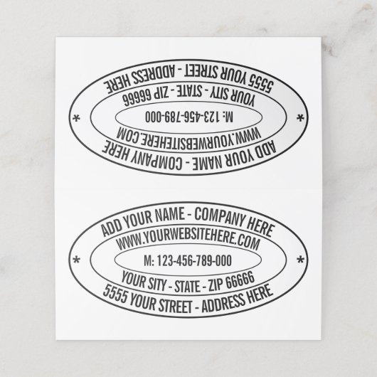 Aangepaste naam Adres Website Telefoon Loyaliteit  Klantenkaartje (Buitenkant ongevouwen)