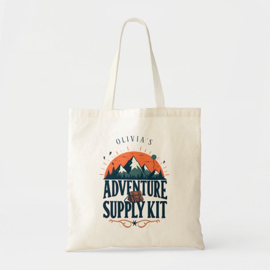 Aangepaste naam Adventure Supply Kit - Leuk Tote Bag (Voorkant)