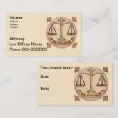 Aangepaste naam advocaat afsprakenkaartje (Voorkant / Achterkant)