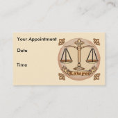 Aangepaste naam advocaat afsprakenkaartje (Achterkant)