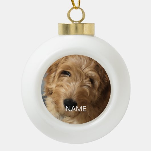 Aangepaste naam afbeelding afbeelding keramische bal ornament (Voorkant)