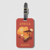 Aangepaste naam Afrika Bagagelabel (Voorkant (verticaal))