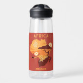 Aangepaste naam Afrika Waterfles (Voorkant)