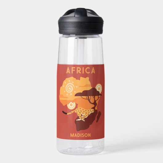 Aangepaste naam Afrika Waterfles (Voorkant)