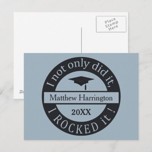 Aangepaste naam afstuderen en briefkaart jaar (Voorkant / Achterkant)