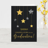 Aangepaste naam Afstuderen Gefeliciteerd Gold Kaart (Gele Bloem)