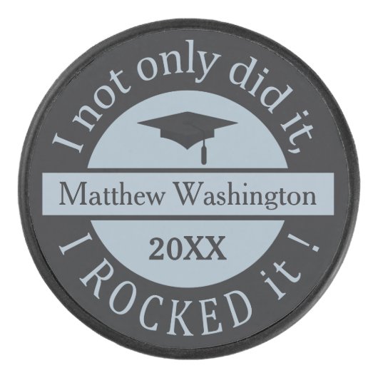 Aangepaste naam afstuderen & hockey puck (Voorkant)