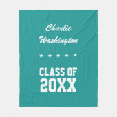 Aangepaste naam afstuderen, jaar en kleur fleece deken (Voorkant)