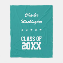 Aangepaste naam afstuderen, jaar en kleur fleece deken