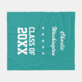 Aangepaste naam afstuderen, jaar en kleur fleece deken (Voorkant (Horizontaal))