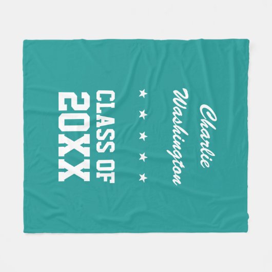 Aangepaste naam afstuderen, jaar en kleur fleece deken (Voorkant (Horizontaal))