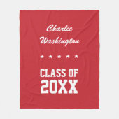 Aangepaste naam afstuderen, jaar en kleur fleece deken (Voorkant)