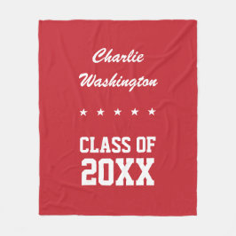 Aangepaste naam afstuderen, jaar en kleur fleece deken