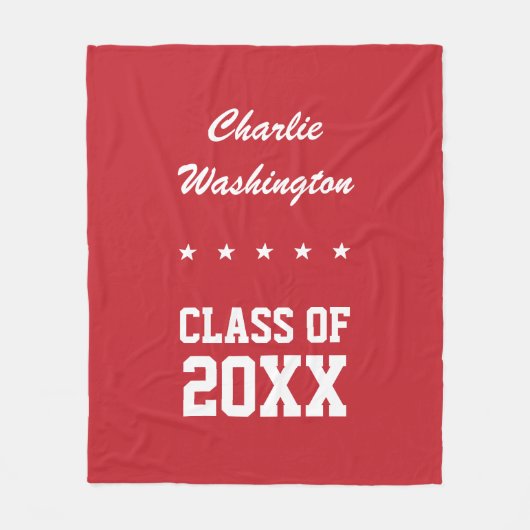 Aangepaste naam afstuderen, jaar en kleur fleece deken (Voorkant)