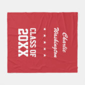 Aangepaste naam afstuderen, jaar en kleur fleece deken (Voorkant (Horizontaal))