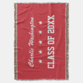 Aangepaste naam afstuderen, jaar- en kleurendeken deken (Voorkant Verticaal)