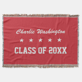 Aangepaste naam afstuderen, jaar- en kleurendeken deken