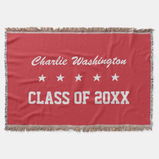 Aangepaste naam afstuderen, jaar- en kleurendeken deken (Voorkant)