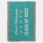 Aangepaste naam afstuderen, jaar- en kleurendeken deken (Voorkant Verticaal)